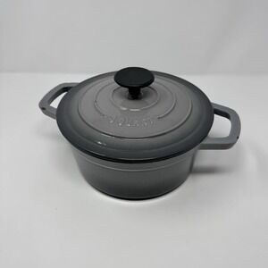Smith Clark Ironworks 3 Quart/2.8 L Cast Iron Dutch Oven‎ Gray Enameled Pot